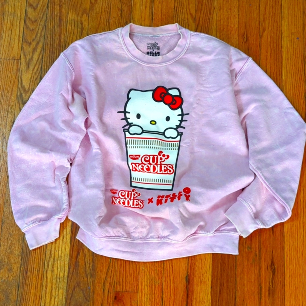 Hello Kitty x Cup noodles pink sweatshirtl